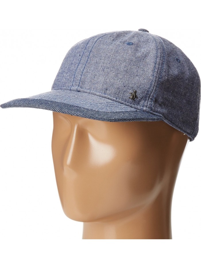 Original Penguin Men's Chambray Flat Visor Cap - Indigo - CG12N12YP6E