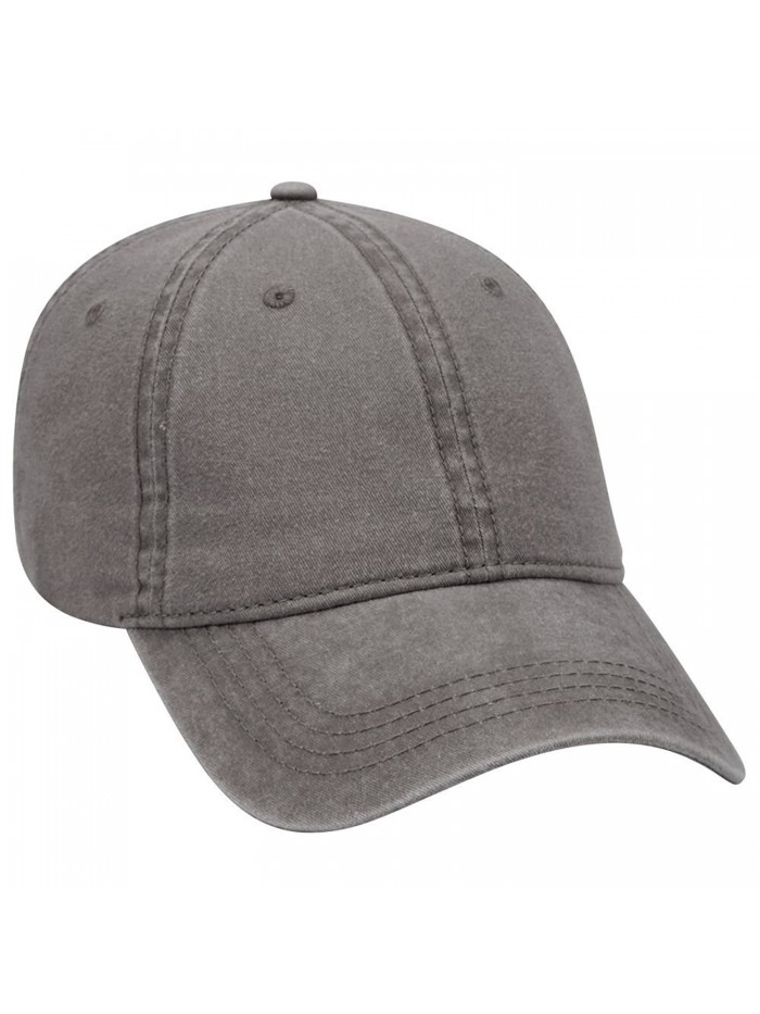 Otto 6 Panel Low Profile Garment Washed Pigment Dyed Baseball Cap - Char. Gray - CP12IVB0NMB