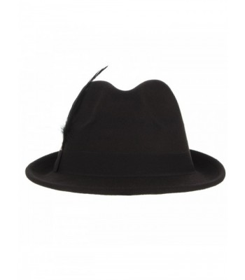 Jelord Trilby Fedora Feather Black