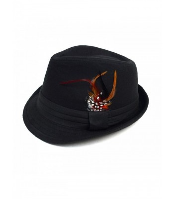 Men's Prohibition Style Feathered Fall/ Winter Fedora - CH1878Q8MZK