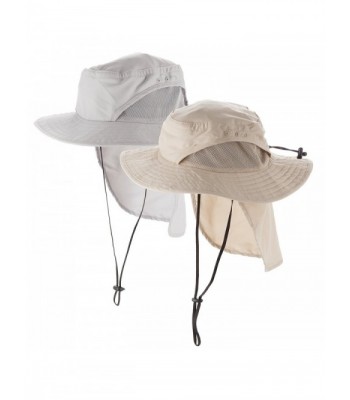 Boonie Men's and Women's Sun Hat With Ventilation and Foldable Neck Flap - Khaki - C6184WZIU3G