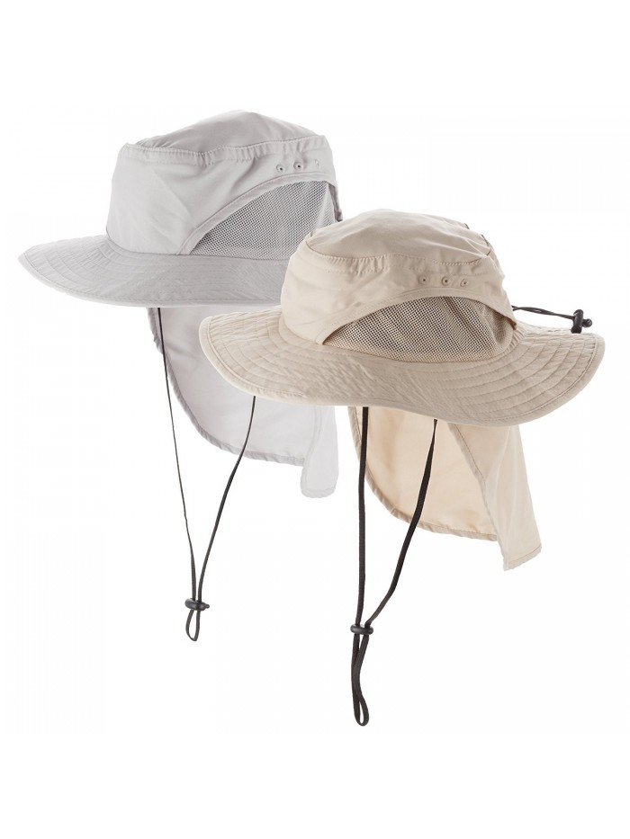 Boonie Men's and Women's Sun Hat With Ventilation and Foldable Neck Flap - Khaki - C6184WZIU3G