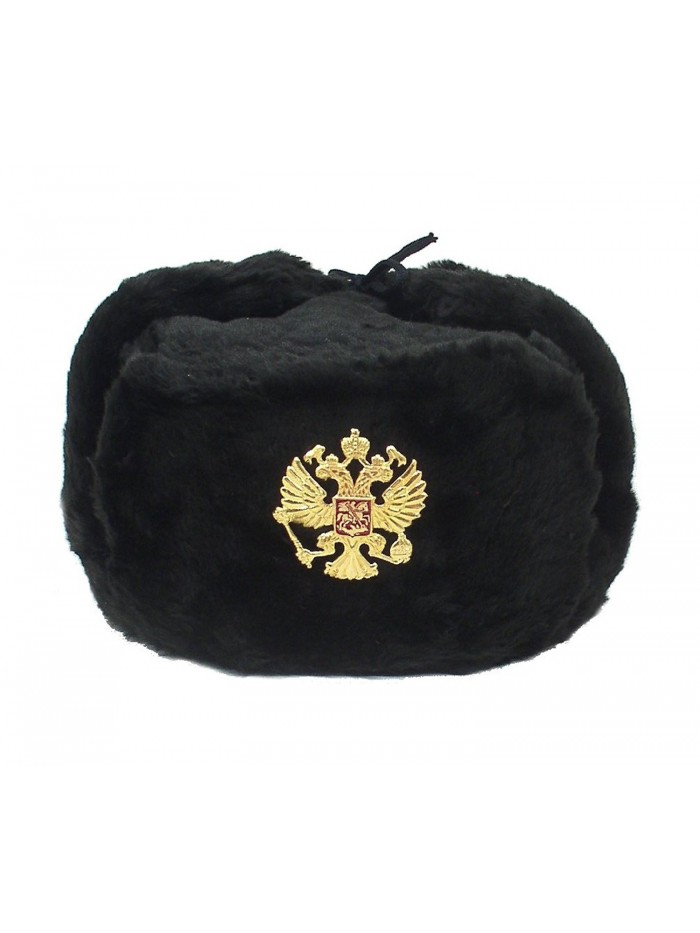 Russian Army KGB Military Fur Hat Ushanka w/Imperial Eagle Crest Badge *BLACK/SMALL* - CB11ITSEAWF