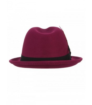 Gemvie Woolen Crushable Feather Gangster in Men's Fedoras