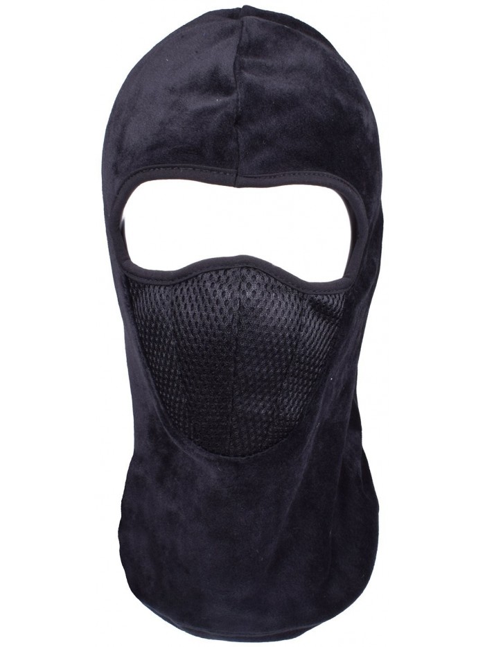 Winter Balaclava Hoods Fleece Ski Windproof Face Mask Motorcycle Neck Warmer - Black - CQ188HOZM83