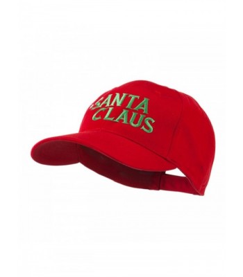 Christmas Hat with Santa Claus Embroidered Cap - Red - C111GI6OBHP
