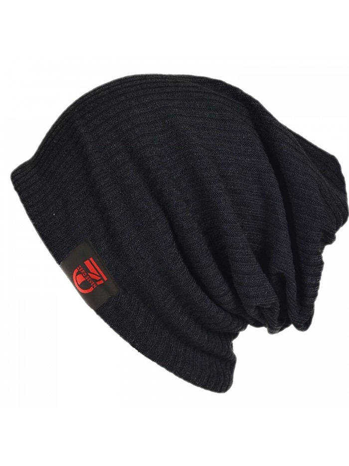 Men Women Stripe Slouchy Beanie Long Hip-hop Skullcap Black B011sw - CO11M408RW9