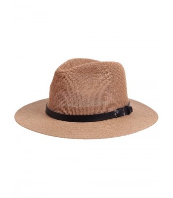 Enimay Vintage Unisex Fedora Hat Classic Timeless Light Weight - Natural Brown - CF185WGUXU8