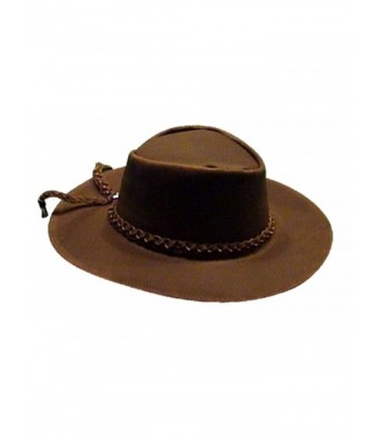 Sharpshooter Clint Eastwood Good Bad Ugly Brown Leather Cowboy Hat - Brown - C811O4EL3D3