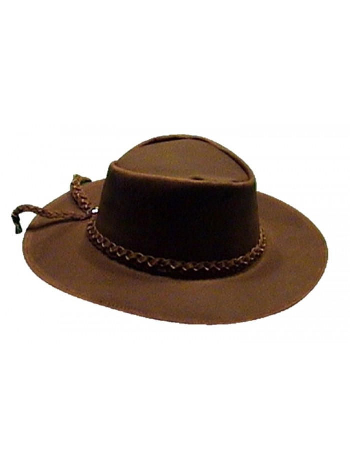 Sharpshooter Clint Eastwood Good Bad Ugly Brown Leather Cowboy Hat - Brown - C811O4EL3D3
