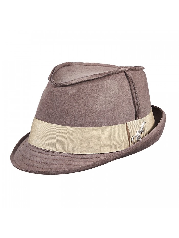 Carlos Santana Fedora Faux Leather Hat - Grey - C9125S1JBL1