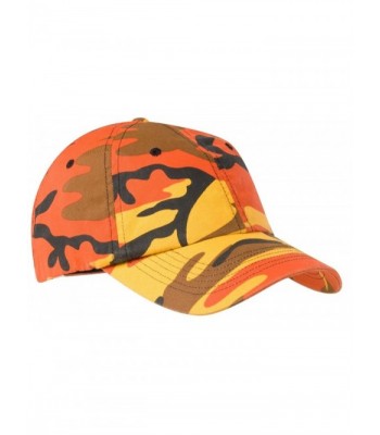 Joe's USA - Adjustable Camo Camouflage Cap Hat in 6 Colors - Orange Camo - CQ11SYW9WEN