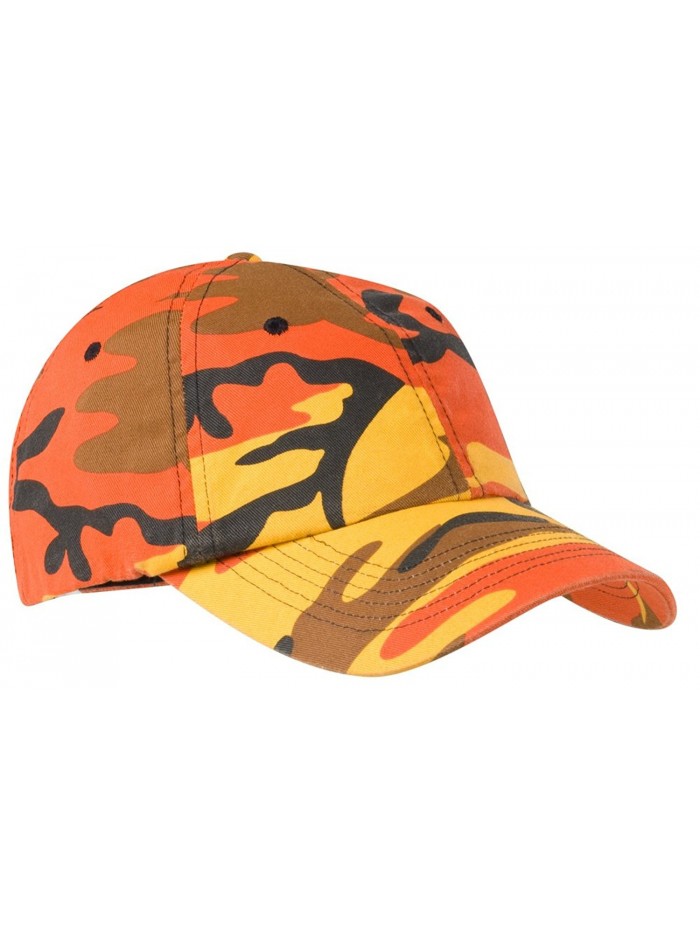 Joe's USA - Adjustable Camo Camouflage Cap Hat in 6 Colors - Orange Camo - CQ11SYW9WEN