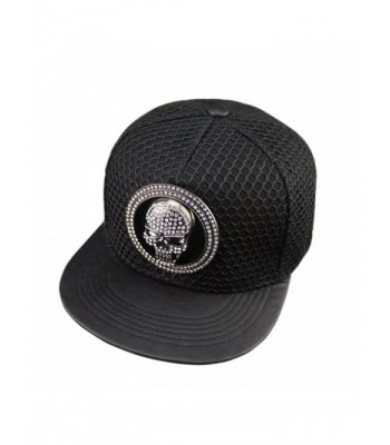 Kafeimali Men's Women's Hip-hop Hat Metal Skull Baseball Caps Sports Sun Hats - Black - CA12ELHDZPV