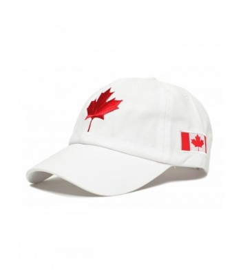 Canada Dad Hat Canadian Maple Leaf Cap Flag Embroidered Unisex Adult - White - CD1836H9Q5M
