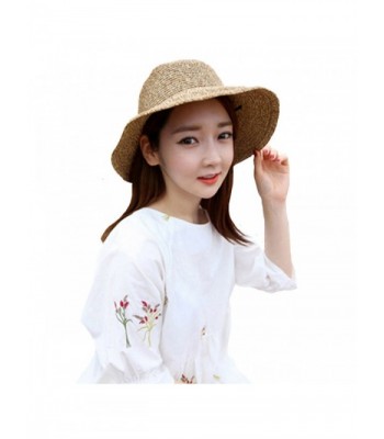 Aisa Foldable Bowknot Straw Beach in Women's Sun Hats