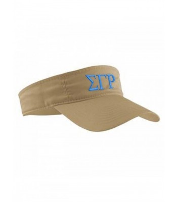 Express Design Group Sigma Gamma Rho Greek Letter Visor - Khaki - C912O06S416