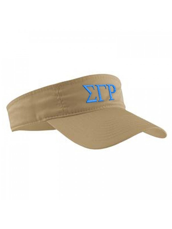 Express Design Group Sigma Gamma Rho Greek Letter Visor - Khaki - C912O06S416