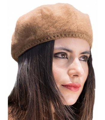 Gamboa Warm and Soft 100% Alpaca Wool Handmade Beret For Women - Available In Various Rustic Colors - Brown - C61264XS5DR