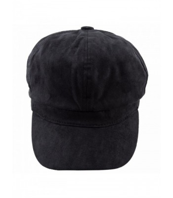 Samtree newsboy Hats For Women-8 Panel IVY Visor Winter Warm Cabbie Cap - 04-black - CF12NGG7BN7