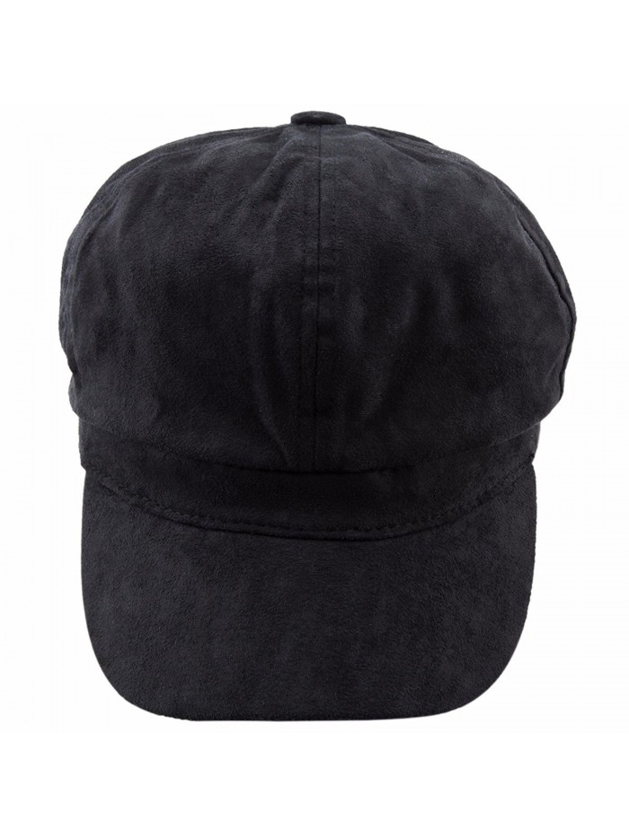 Samtree newsboy Hats For Women-8 Panel IVY Visor Winter Warm Cabbie Cap - 04-black - CF12NGG7BN7