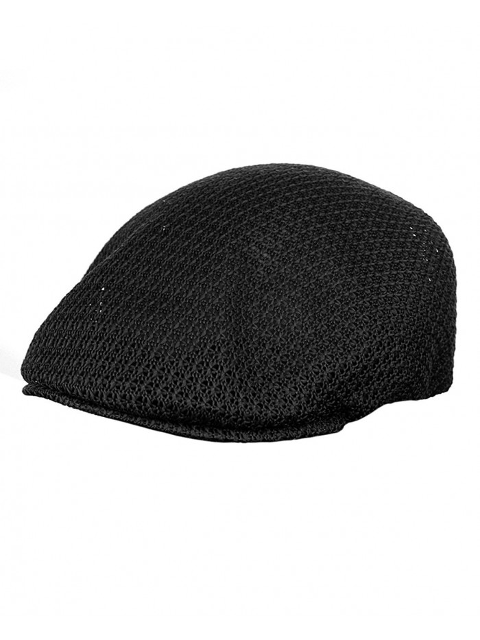 NYFASHION101 Unisex Duck Bill Mesh Weaved Newsboy Ivy Cap - Black - CU17YI8YGU8