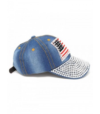 USA Studded Baseball Adjustable American in Women's Baseball Caps