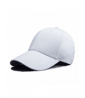 RICHTOER Men Women Classic Baseball Caps Striped Cotton Sun Hat Windproof Cap Casual Hats - White - CM186ZYIG48