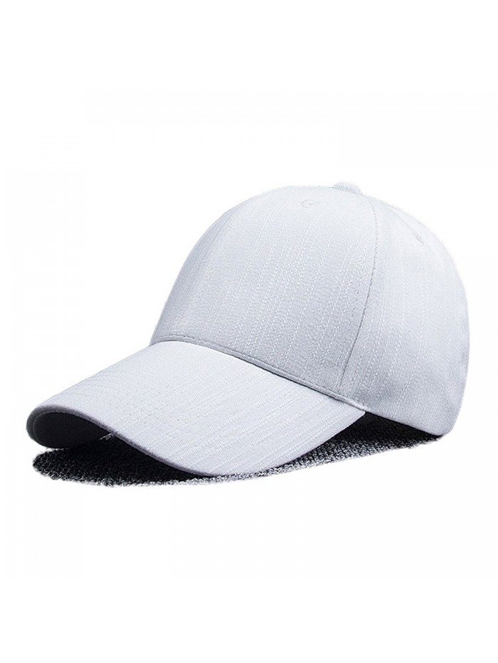 RICHTOER Men Women Classic Baseball Caps Striped Cotton Sun Hat Windproof Cap Casual Hats - White - CM186ZYIG48