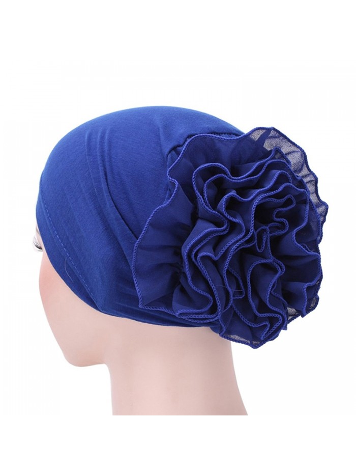 Raylans Women Flower Elastic Turban Beanie Head Wrap Chemo Cap Hat - 3 - CV185R0UUC2