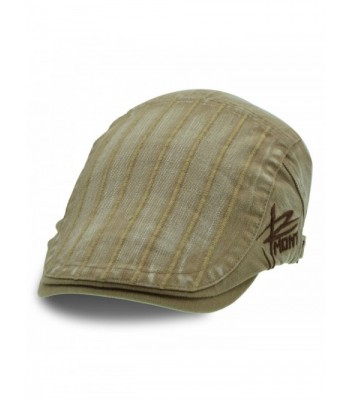 UPhitnis Cotton newsboy Hats | Stripe- Camo- Check | Stylish IVY Flat Cap For Men & Women - Deep Beige-a - CT185EAH9L0
