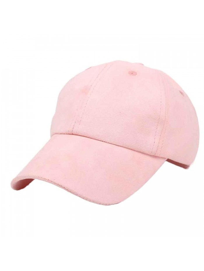 Oksale Bucket Hat Suede Adjustable Solid Flat Snapback Baseball Cap - Pink - C012HP5HTZD