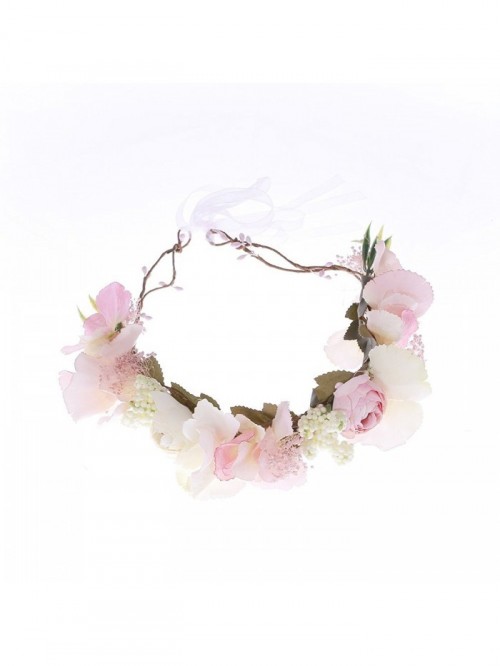 handmade Rose Flower Wreath Crown Halo for Wedding Festivals - Pink ...
