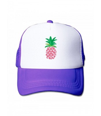 Adult Pink Pineapple Mesh Football Visor Cap Black - Purple - CF187QYW55T