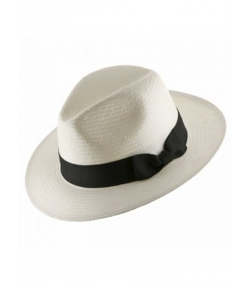 Ultrafino Trilby Straw Fedora Panama Hat ALL SIZES - White - CV184IQYKUN