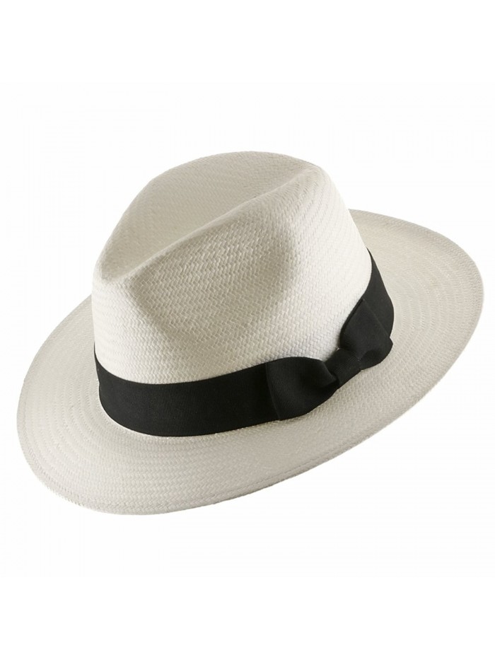 Ultrafino Trilby Straw Fedora Panama Hat ALL SIZES - White - CV184IQYKUN