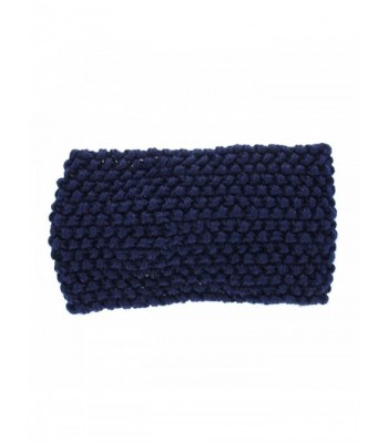 Binmer(TM)Crochet Flower Bow Knitted Hairband Headband Ear Warmer - DarkBlue - CP11THI1N27