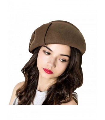 Maitose Women's Decorative Bow Wool Beret Cap - Camel - CN12MCICTAR