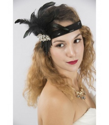 CONIFERA Headband Elastic Feather Crystal