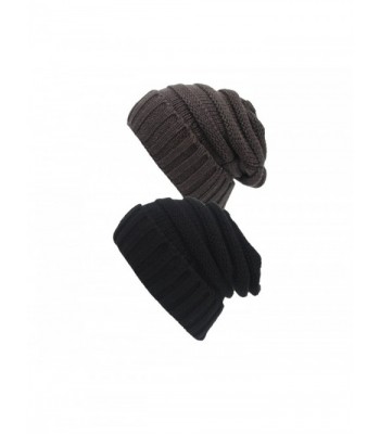 Absolutely Perfect Thermal Knitted Comfort Winter Fashion Beanie Slouchy Hat - New 2pack:black/grey - CH12N3D7MB6