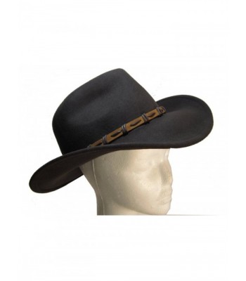 Brown Wool Felt Outback Cowboy Hat with Leather Band by Goal 2020 - CT1181RD69X