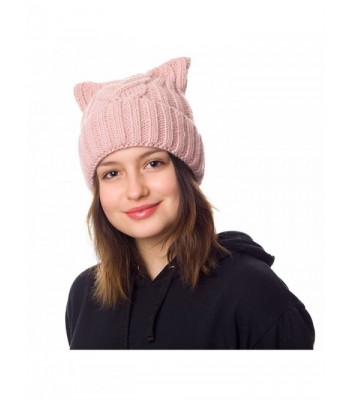 Hats Cats Women%60s March Cat Pink Winter in Women's Skullies & Beanies