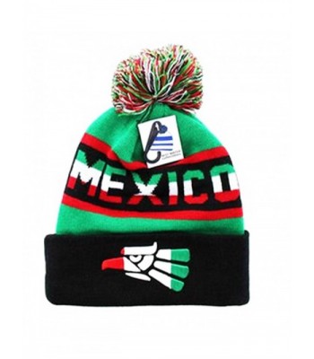 Mexico Beanie Pom Pom Ski Winter Cap Hat Cuff Urban wear Mexican Eagle Soccer MX - CK12MZ02QRD