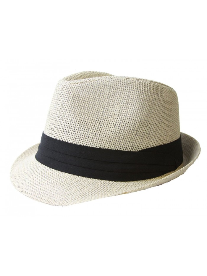 The Hatter Co. Tweed Classic Cuban Style Fedora Fashion Cap Hat - Ivory - CL112X0GIFN