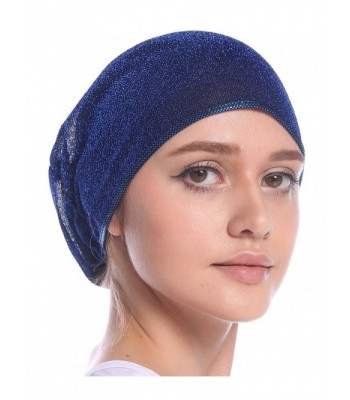 Braided Detail Headwear for Hair Loss Full Headcover - Blue - CB1843QIHMA