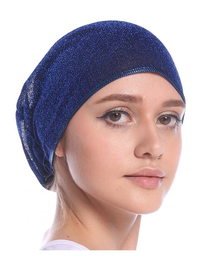 Braided Detail Headwear for Hair Loss Full Headcover - Blue - CB1843QIHMA