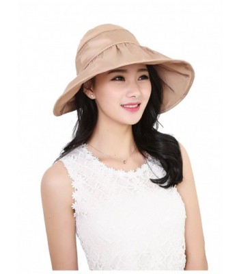 Zgllywr Sun Hats For Women Summer Wide Brim UV Protection Hat - Khaki - CW17YWHTLY6