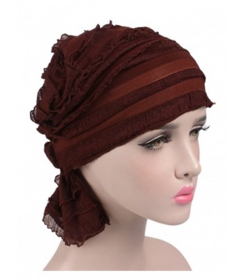 Womens Ruffle Beanie Beanies Coffee