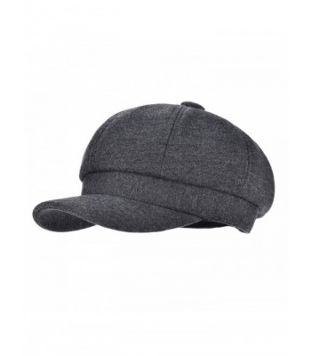 VOBOOM 8 Panel Wool Tweed newsboy Gatsby IVY Cap Golf Cabbie Driving Hat Herringbone - 311-dark Grey - CE18034LYGW