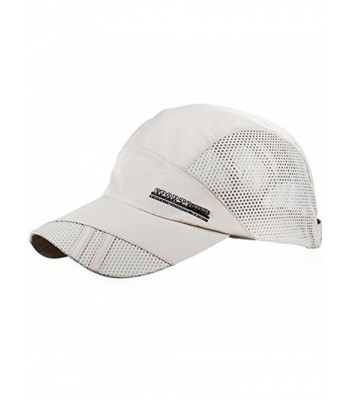 YING LAN Men's Summer Outdoor Sport Baseball Hat Running Visor Sun Cap - Beige - CS12DKT3DJT